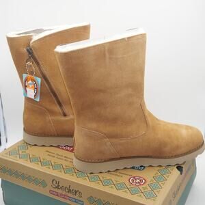 NEW Skechers Women's 10 Keepsakes 2.0 Warm Road Hi Top Boots Tan Brown *READ*